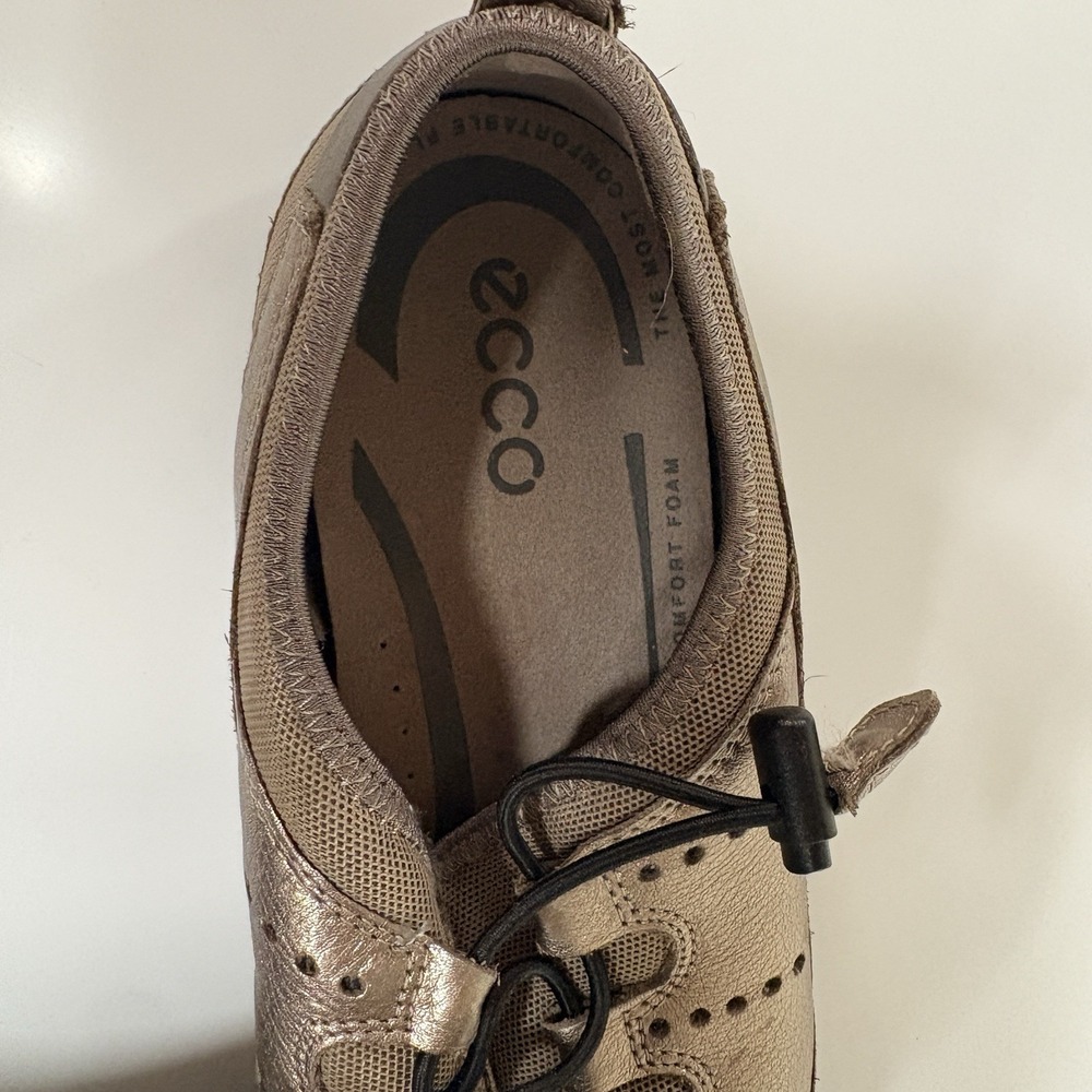 ECCO Vibration II  Women's Bronze Comfort Sneakers Leather Slip-On Size 9  (40) - Picture 6 of 15
